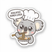 Niedlich Koala genießt Ramen Aufkleber (Vorderseite)