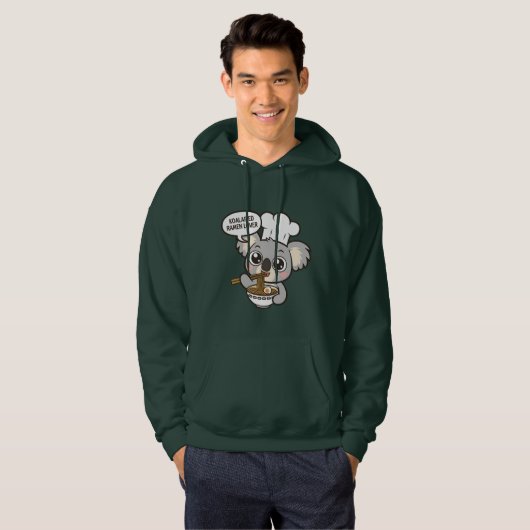 Niedlich Koala genießt Ramen Hoodie (Vorne ganz)