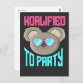 Niedlich Koala Graphic Australia Retro Party Anima Postkarte (Vorne/Hinten)