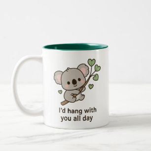 Niedlich Koala - Ich hing den ganzen Tag mit dir z Zweifarbige Tasse
