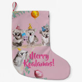 Niedlich Koala Merry Koalamus Rosa Strumpf Kleiner Weihnachtsstrumpf (Vorderseite)