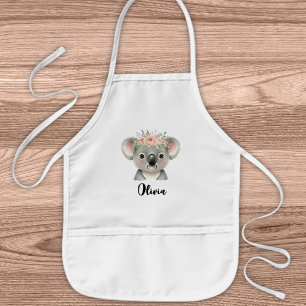 Niedlich Koala mit Blumenkrone Kinderschürze