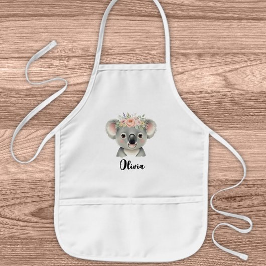 Niedlich Koala mit Blumenkrone Kinderschürze