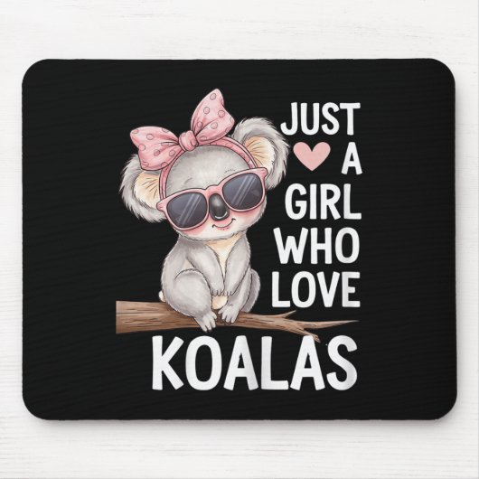 Niedlich Koala mit Bow nur ein Mädchen, das Koalas Mousepad (Vorne)