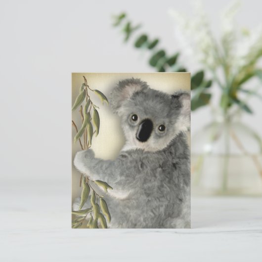 Niedlich Koala Postkarte (Stehend Vorderseite)