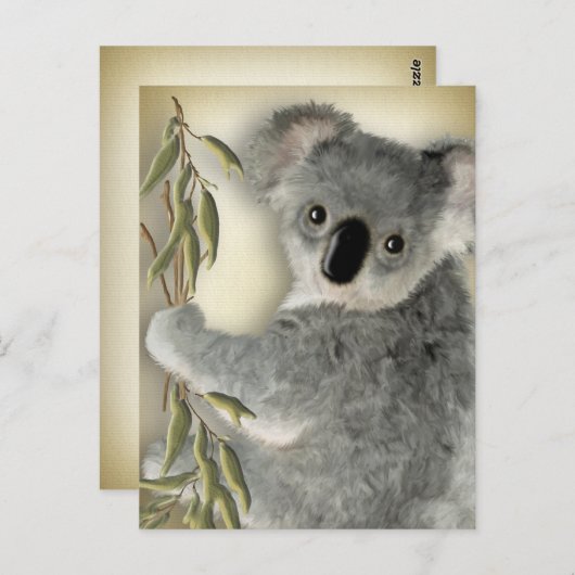 Niedlich Koala Postkarte (Vorne/Hinten)