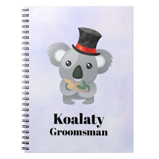 Niedlich Koala Pun Koalaty Trauzeuge Notizblock (Vorderseite)