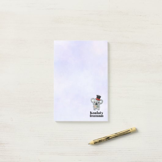 Niedlich Koala Pun Koalaty Trauzeuge Post-it Klebezettel (Auf Schreibtisch)