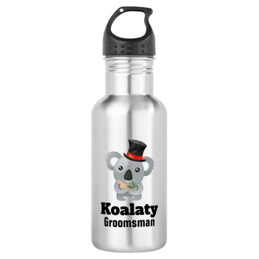 Niedlich Koala Pun Koalaty Trauzeuge Trinkflasche (Vorderseite)