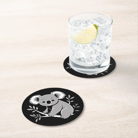 Niedlich Koala Runder Pappuntersetzer (Vor Ort)