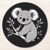 Niedlich Koala Runder Pappuntersetzer (Vorderseite)