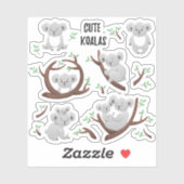 Niedlich koala spielt mit dem schönen Jungen Austr Aufkleber (Blatt)