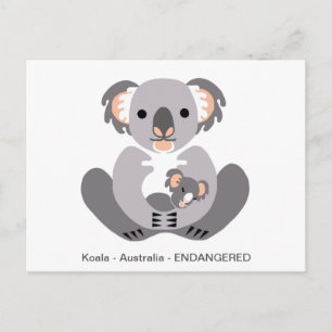 Niedlich KOALA - Tierfreund - Wildtiere - Überschw Postkarte