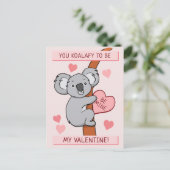 Niedlich Koala-ty Valentine Postkarte (Stehend Vorderseite)