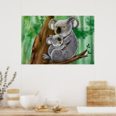 Niedlich Koala und Baby Poster (Küche)