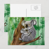 Niedlich Koala und Baby Postkarte (Vorne/Hinten)