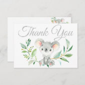 Niedlich Koala und Eucalyptus Babydusche Vielen Da Dankeskarte (Vorne/Hinten)