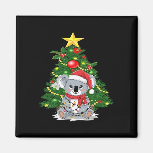 Niedlich Koala und Weihnachtsbaum Koala Lover Chri Magnet (Vorne)