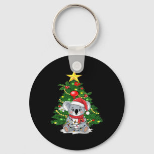 Niedlich Koala und Weihnachtsbaum Koala Lover Chri Schlüsselanhänger