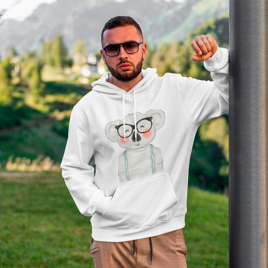 Niedlich Koala Wearing Glasses Hoodie