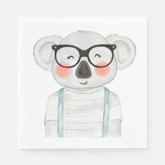 Niedlich Koala Wearing Glasses Serviette (Vorderseite)