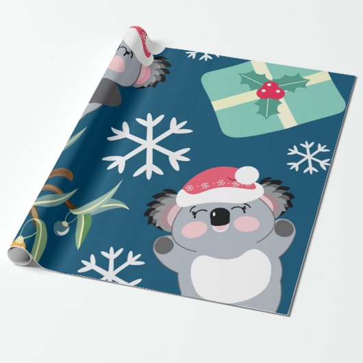 Niedlich Koala Weihnachten Geschenkpapier (Ungerollt)