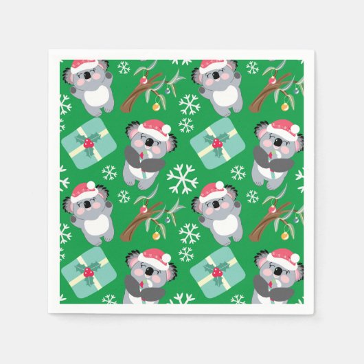 Niedlich Koala Weihnachten Serviette (Vorderseite)