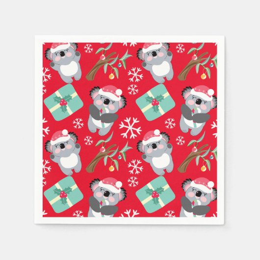 Niedlich Koala Weihnachten Serviette (Vorderseite)