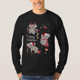 Niedlich Koala Weihnachtsmannmütze Xmas Ornamente T-Shirt