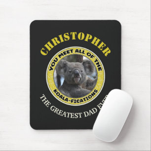 Niedlich koala "Wortspiel" personalisiert  Mousepad