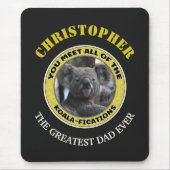 Niedlich koala "Wortspiel" personalisiert Mousepad (Vorne)