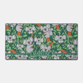 Niedlich Koalas personalisieren Green Schreibtischunterlage (Vorderseite)