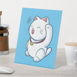 Niedlich kommen Sie hier Katze Pedestal Schild