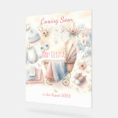 Niedlich kommende Ankündigung Einladung Acrylschild (Winkel)