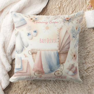 Niedlich kommende Ankündigung Einladung Kissen