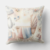 Niedlich kommende Ankündigung Einladung Kissen (Rückseite)