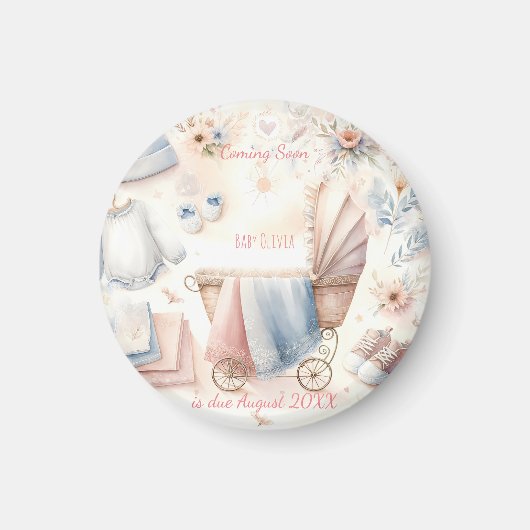 Niedlich kommende Ankündigung Einladung Magnet (Vorne)