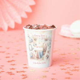 Niedlich kommende Ankündigung Einladung Pappbecher