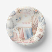 Niedlich kommende Ankündigung Einladung Pappteller (Vorderseite)