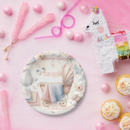 Niedlich kommende Ankündigung Einladung Pappteller (Party)