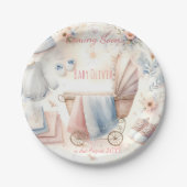 Niedlich kommende Ankündigung Einladung Pappteller (Vorderseite)