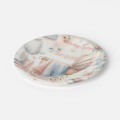 Niedlich kommende Ankündigung Einladung Pappteller (Schrägansicht)