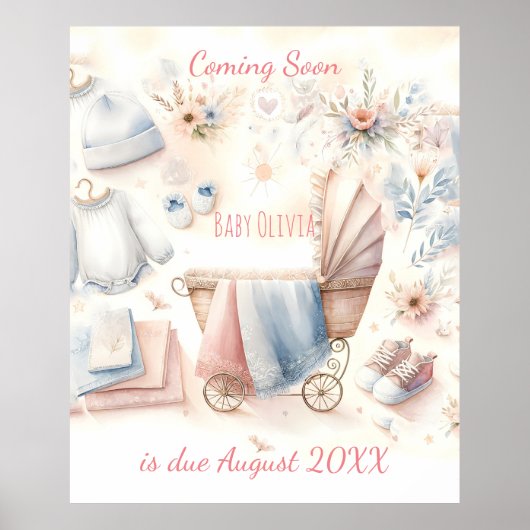 Niedlich kommende Ankündigung Einladung Poster (Vorne)