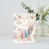 Niedlich kommende Ankündigung Einladung Postkarte (Stehend Vorderseite)