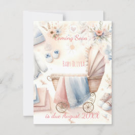 Niedlich kommende Ankündigung Einladung Postkarte