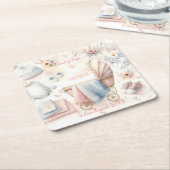 Niedlich kommende Ankündigung Einladung Rechteckiger Pappuntersetzer (angewinkelt)