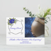 Niedlich kommende bald Baby Bump Foto Schwangersch Ankündigung (Stehend Vorderseite)