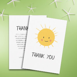 Niedlich kommt hier die Sonnendusche Dankeskarte