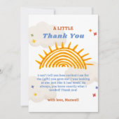 Niedlich kommt hier die Sonnenschirm-Babydusche Dankeskarte (Vorderseite)