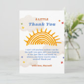 Niedlich kommt hier die Sonnenschirm-Babydusche Dankeskarte (Stehend Vorderseite)